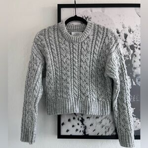 Zara Girl’s Gray Cable Knit Chunky Sweater size 11/12